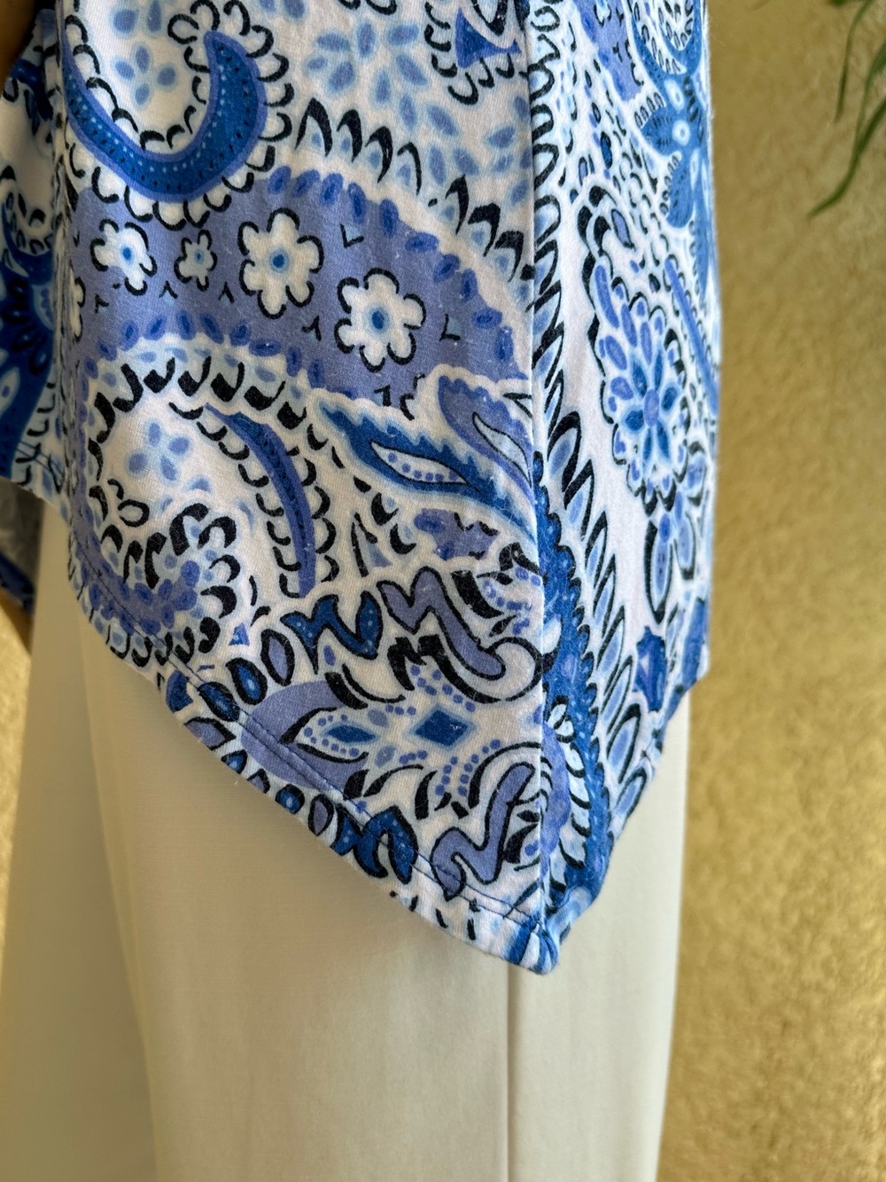 Ruby Rd blue and white paisley print tunic top - Picture 5 of 8